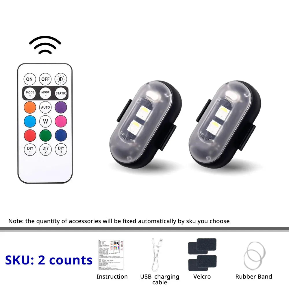 Interior Car Lights 7 Colors LED  (Pack of 2)