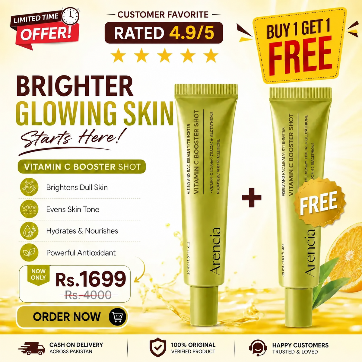 Arencia Vitamin C Booster Shot For Brightening & Glow